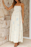 Elara Linen Maxi Dress Sky Blue Summer 0