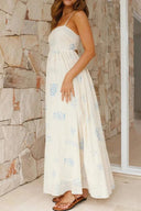 Elara Linen Maxi Dress Sky Blue Summer 4