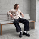 Harlan Knit Cardigan | Vintage Geometric Shawl-Collar Sweater
