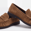 Conan Leather Penny Loafers | Gathered Moc-Toe in Glossy or Suede