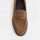 Conan Leather Penny Loafers | Gathered Moc-Toe in Glossy or Suede