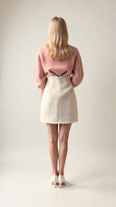 Ella | Tailored Black Mini Skirt with High Waist and Decorative Buttons 1