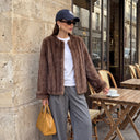 Elvia Faux Fur Jacket | Winter Soft Plush Faux Fur Short Coat