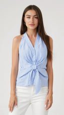 Ethan | Lightweight Striped Halter Top with V-Neck Design 1
