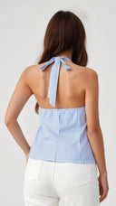 Ethan | Lightweight Striped Halter Top with V-Neck Design 3
