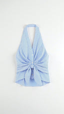 Ethan | Lightweight Striped Halter Top with V-Neck Design 4