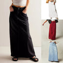 Fiona Cotton Blend Maxi Skirt A-Line 5