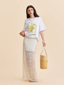Fira Lace Maxi Skirt Stretchy Women’s Long Skirt 1