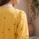 Verena | Wrap V-Neck Tie Waist A-Line Midi Dress with Puff Sleeves