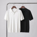 Alden Knit Polo | Textured Short Sleeve Open-Collar Polo Shirt
