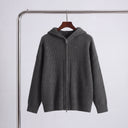 Milea Knit Hoodie | Unisex Ribbed Full-Zip Hooded Cardigan