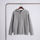 Milea Knit Hoodie | Unisex Ribbed Full-Zip Hooded Cardigan