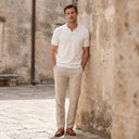 Alden Knit Polo | Textured Short Sleeve Open-Collar Polo Shirt