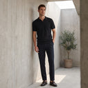 Alden Knit Polo | Textured Short Sleeve Open-Collar Polo Shirt