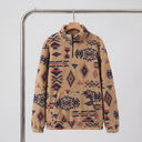 Durin Sherpa Pullover | Retro Geometric Half-Zip Fleece Jacket