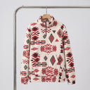 Durin Sherpa Pullover | Retro Geometric Half-Zip Fleece Jacket