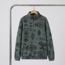 Durin Sherpa Pullover | Retro Geometric Half-Zip Fleece Jacket