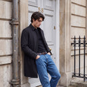 Rhode Down Trench Coat with Single Breasted Snap Front and Quilted Lining