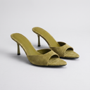 Verla Suede Pointed Toe Mule | Stiletto Heel Slip-On Sandal