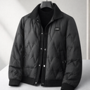 Halden Down Quilted Bomber Jacket featuring Diamond Puffer Shell and Knit Trim