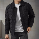 Lander Studio Quilted Puffer Jacket with Snap Button and Textured Knit Trim