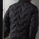 Lander Studio Quilted Puffer Jacket with Snap Button and Textured Knit Trim