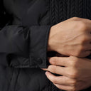 Lander Studio Quilted Puffer Jacket with Snap Button and Textured Knit Trim