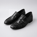 Marie Patent Leather Loafers | Pleated Round-Toe Penny Loafers