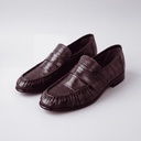 Marie Patent Leather Loafers | Pleated Round-Toe Penny Loafers
