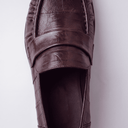 Marie Patent Leather Loafers | Pleated Round-Toe Penny Loafers