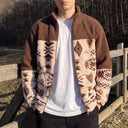 Arroyo | Retro Geometric Colorblock Zip-Up Fleece Jacket