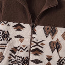 Arroyo | Retro Geometric Colorblock Zip-Up Fleece Jacket