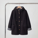 Marissa Fleece Coat | Relaxed Hooded Button-Front Jacket