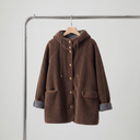 Marissa Fleece Coat | Relaxed Hooded Button-Front Jacket