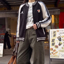 Varsity Knit Cardigan | Contrast-Sleeve Zip-Up Sweater Jacket