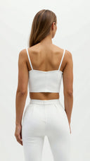 Mia | Fitted White Crop Top With Sweetheart Neckline 7