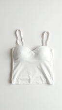 Mia | Fitted White Crop Top With Sweetheart Neckline 8