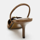 Mira Buckle Pointed Toe Slingback Heels 3
