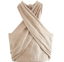Mira Crisscross Cotton-Linen Crop Top Summer 1