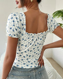Mira Floral Puff Sleeve T-Shirt 1