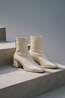 Mira Genuine Leather Block Heel Ankle Boots for Women 8