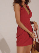 Mira Linen Blend V-Neck Dress Summer 4
