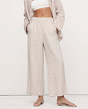 Mira Linen Wide Leg Pants Cropped 7
