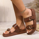Mira Metal Buckle Flat Sandals for Women Summer 3