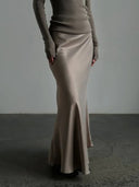 Mira Satin Fishtail Maxi Skirt Evening 1