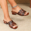 Mira Synthetic Leather Open-Toe Sandals for Women Low Heel 2