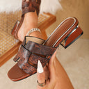 Mira Synthetic Leather Open-Toe Sandals for Women Low Heel 5