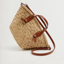 Mira Woven Straw Tote Bag with Leather Straps 6