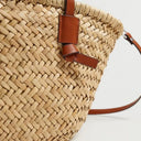 Mira Woven Straw Tote Bag with Leather Straps 7