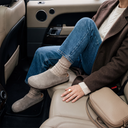 Aline | Suede Leather Mules, Slip-On Clogs with Cork Footbed
